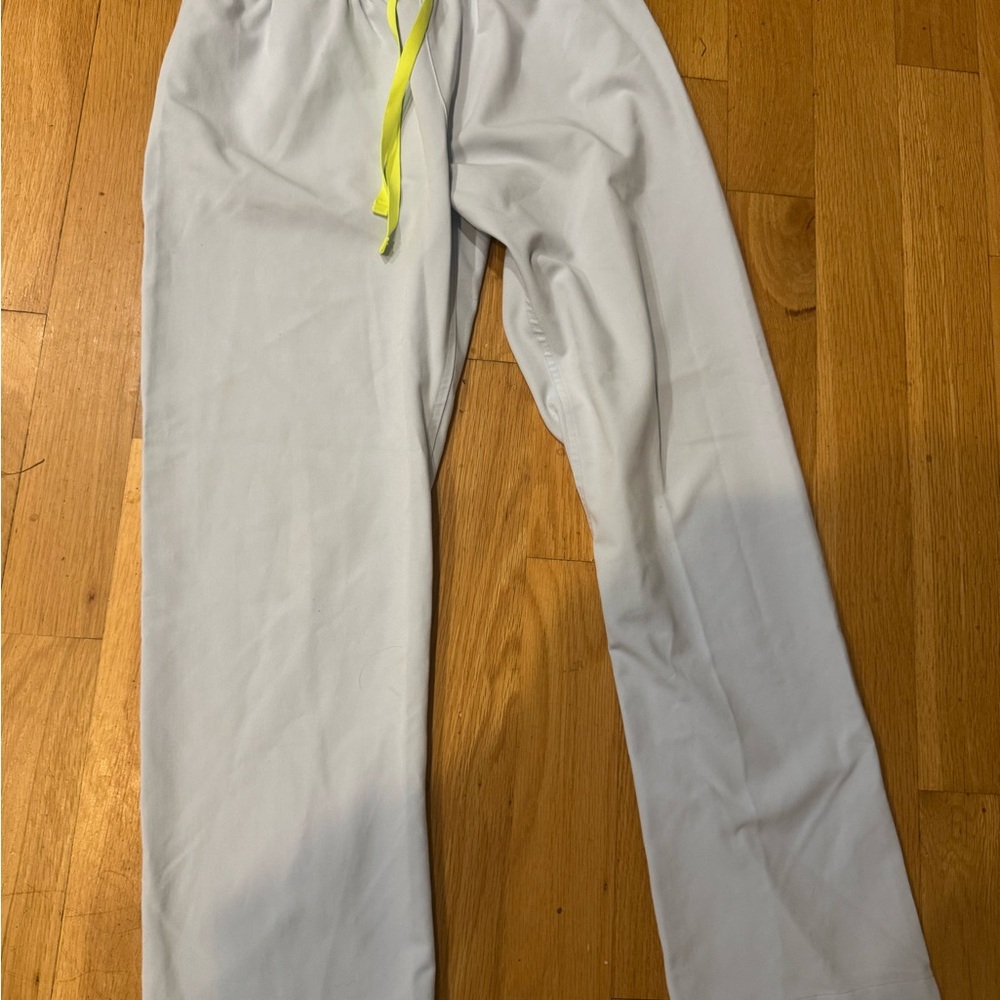 Figs Women's light blue Pants with Yellow Accentstring- medium